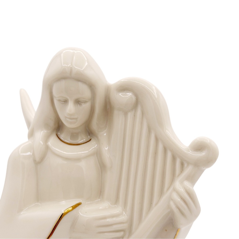 Mikasa Holy Night Nativity 10" Angel Harp Figurine Porcelain Gold Trim Christmas - Picture 10 of 16